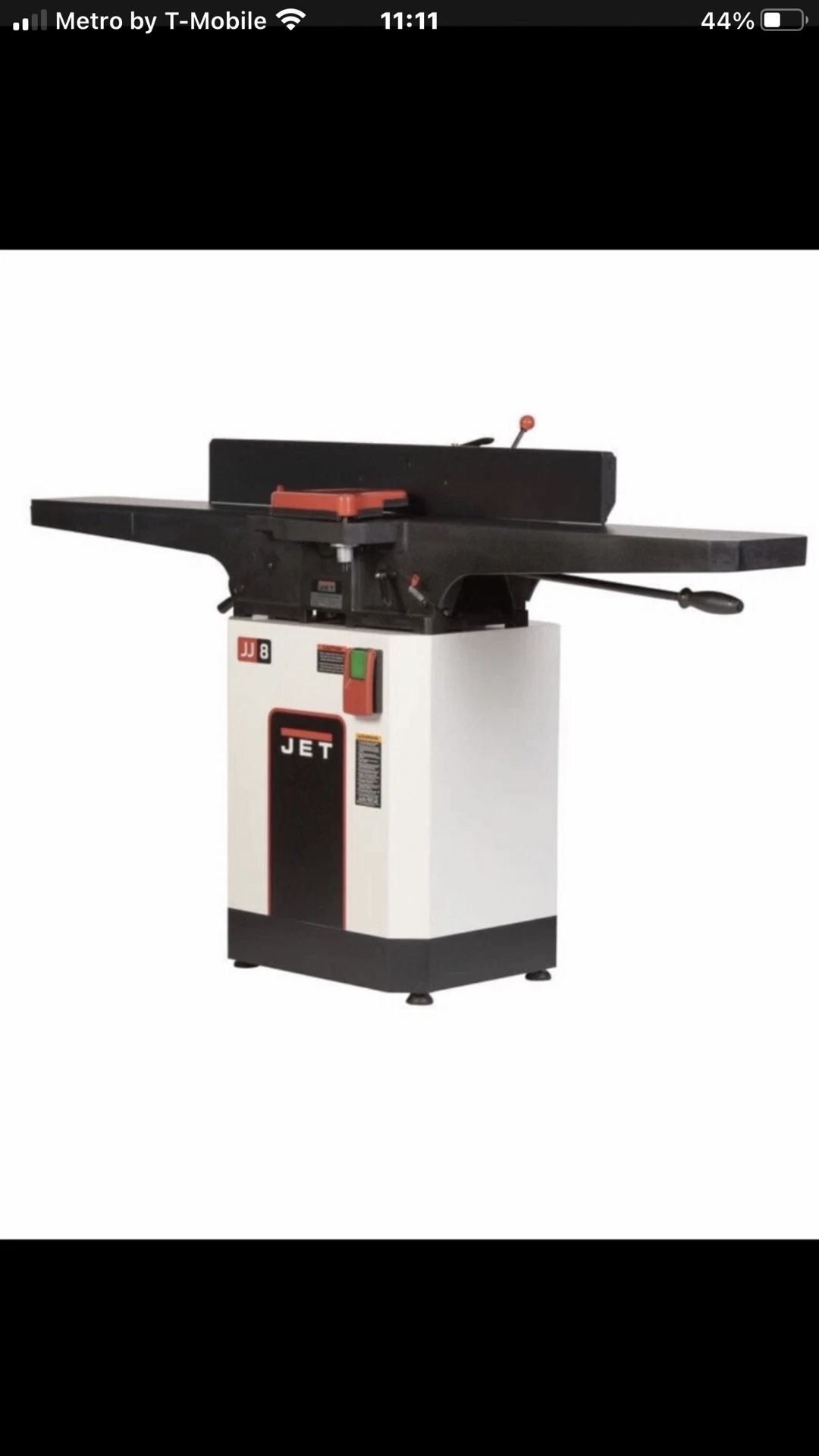 Jet Black 8 Inch Helical Head Jointer 2Hp, 1Ph, 230V. Box 2 Of 2