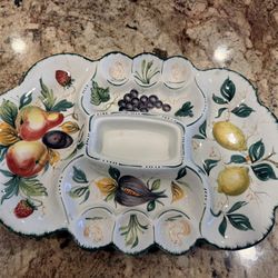 Hand painted Dish Tray Appetizer Dip $10 Each 