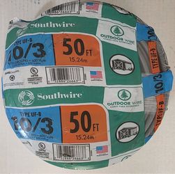 Southwire  10/3 With Ground UF-B Burial Underground Wire 50ft BRAND NEW