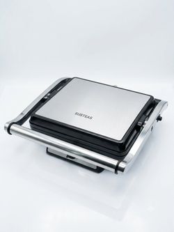 3 in 1-Grill & Panini Press, toast machine- 180 °   Flat Open Sandwich Maker with Non-Stick Plates,