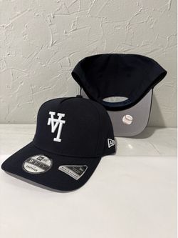 MLB new era Los Angeles Dodgers dark navy blue upside logo 9fifty A frame SnapBack hats