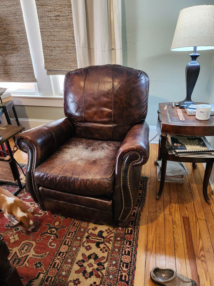 Leather Pressback Club Chair 