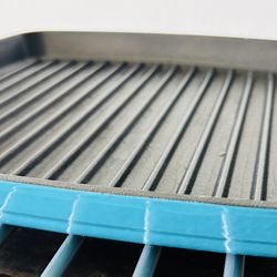 Martha Stewart Limited Edition Turquoise Cast Iron Grill Skillet Cooking Were Kitchen 