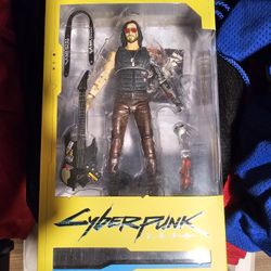 7-inch scale action figure of the character Johnny Silverhand from the video game Cyberpunk 2077