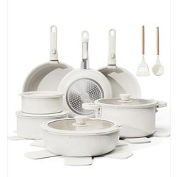 22-Piece Pots and Pans Set Non Stick with Removable Handles, Ceramic Cookware Set, Large-Capacity & Non Toxic, Induction & RV Compatible, Dishwasher S