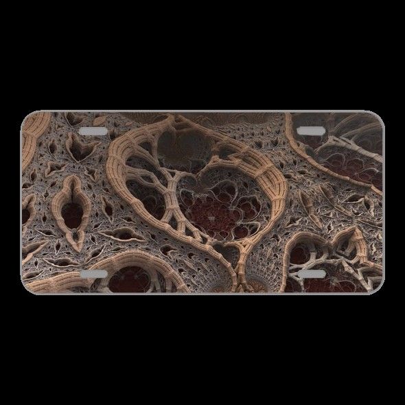 License Plate Novelty Car Front Fractal 3D Render Organic Design