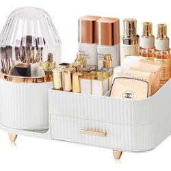 Makeup Organizer for Vanity, Rotating Cosmetics Organizer Countertop