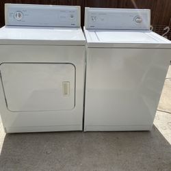 KENMORE WASHER AND DRYER ELECTRIC BOTH WORKING GREAT SUPER CAPACITY SUPER CLEAN INSIDE AND OUT SIDE PLUS ALL THE WATER HOSES INCLUDING 