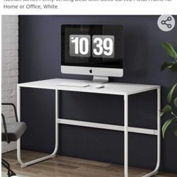 NEW Nathan James Penny Metal Writing Desk in White.