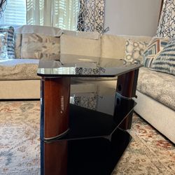 Modern Living Room Table (Glass + Wood Design)