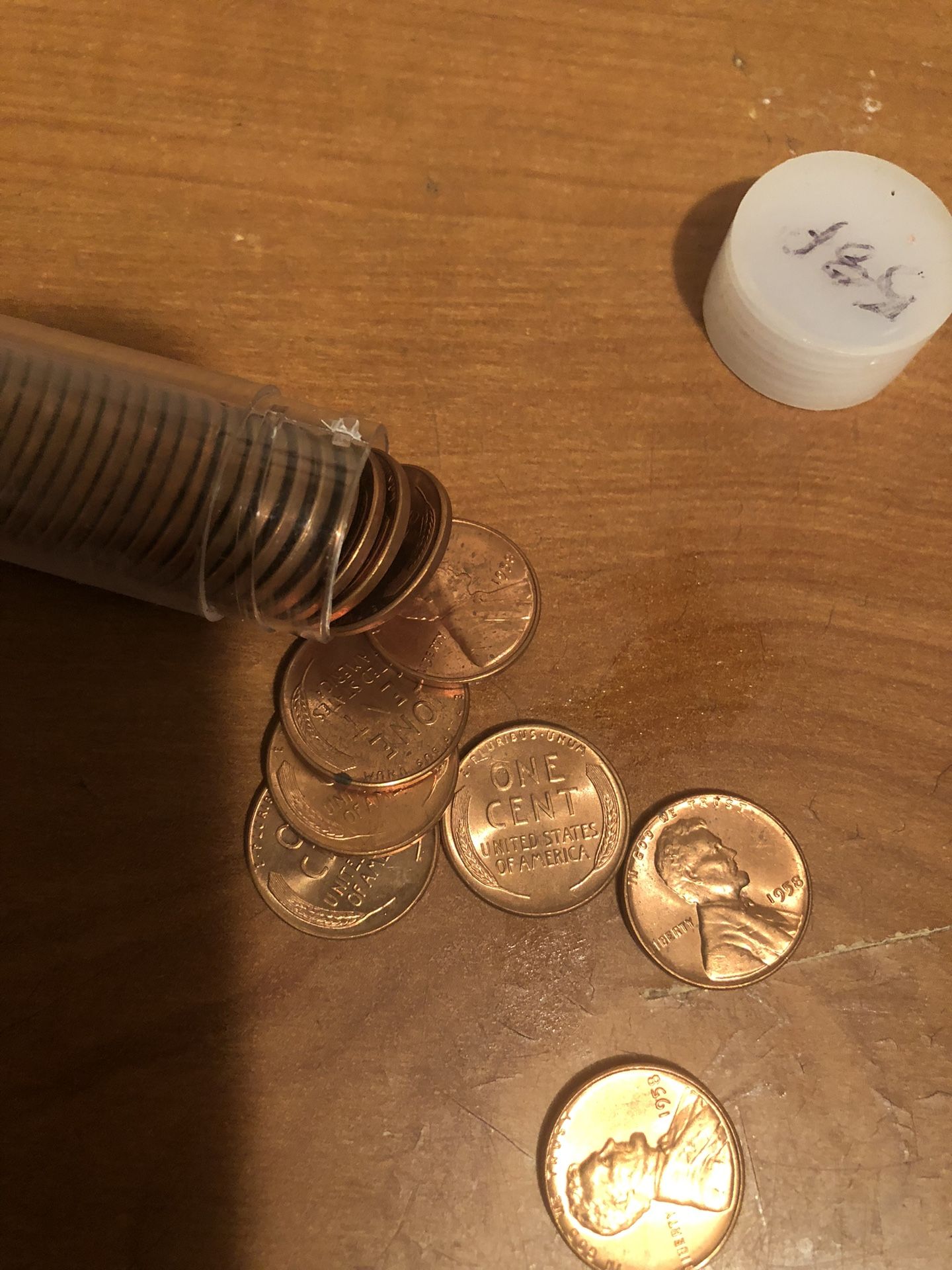 1958 Bu Roll Of Lincoln Pennies