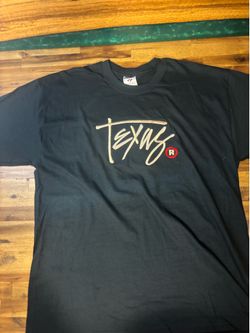 Black Texas Travel Tourist Embroidered T-shirt Size XL