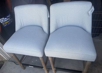 New Martha Stewart Delaney Upholstered Mid-Century Modern Counter Stool with Turn Legs, Footrest and Kickplate for Kitchen Island Chairs $100 Firm no