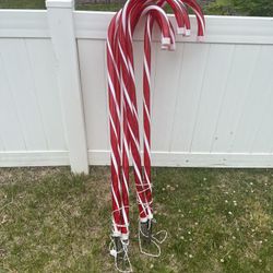 Light Up Yard Holiday Candy Canes X 6