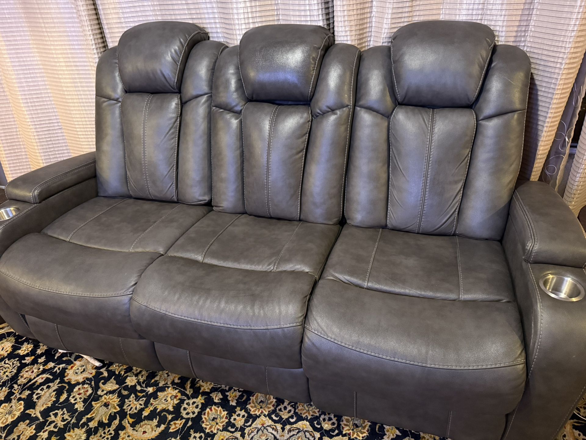 Real Leather Reclining Soda
