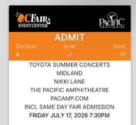 OC Fair - Midland Tickets 7/17