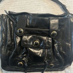 Black Large Leather Tote 