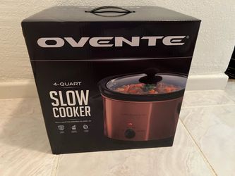 New in box. Ovente 4-quart slow cooker (model SLO40ACO), copper finish.