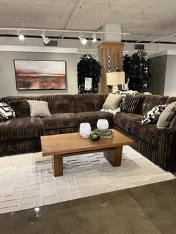 luxuriously soft jumbo corduroy 2 Pc Sectional sofa w/Large Chaise