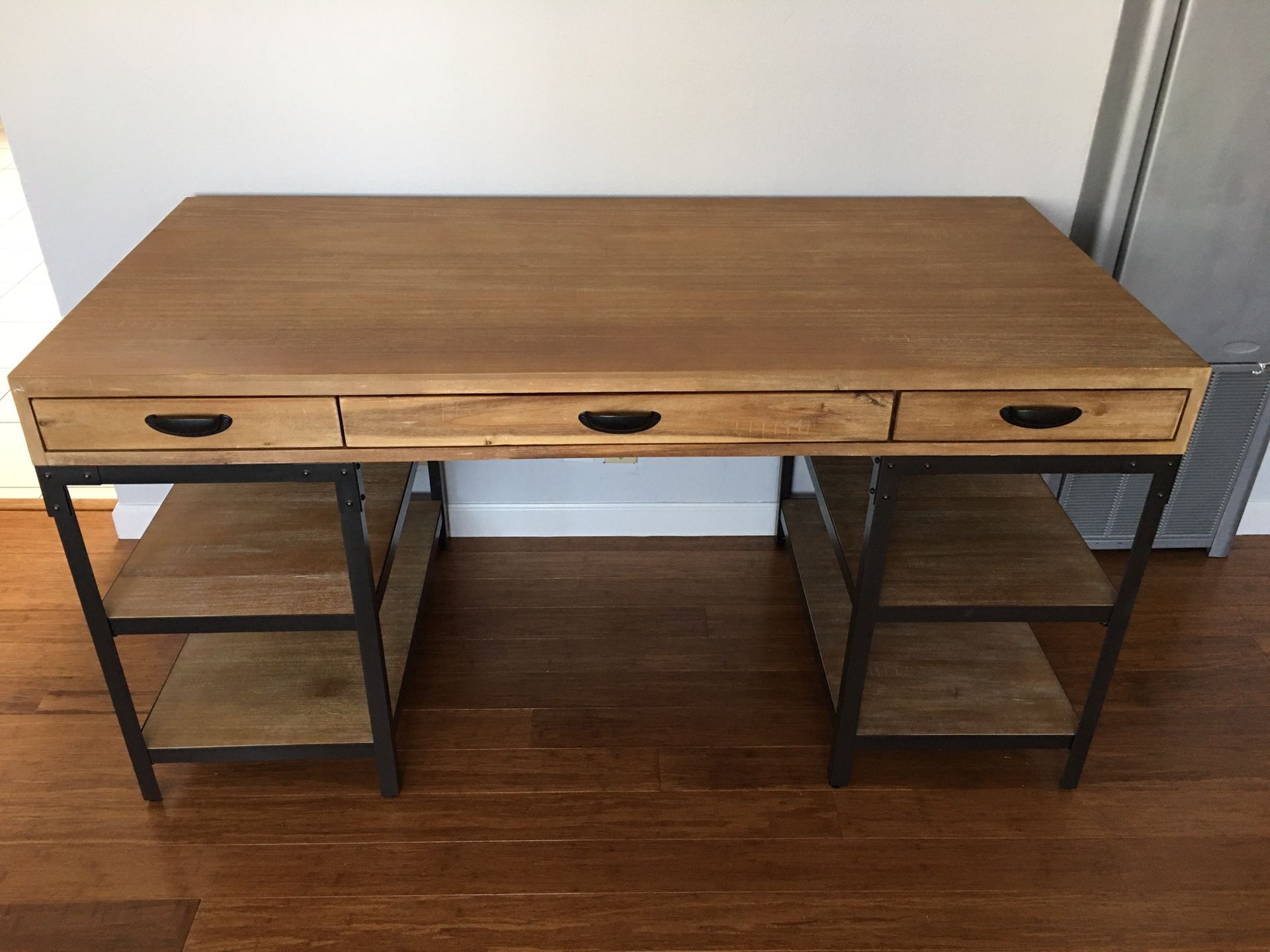 World Market Wood And Metal Teagan Desk With Shelves *LIKE NEW* for