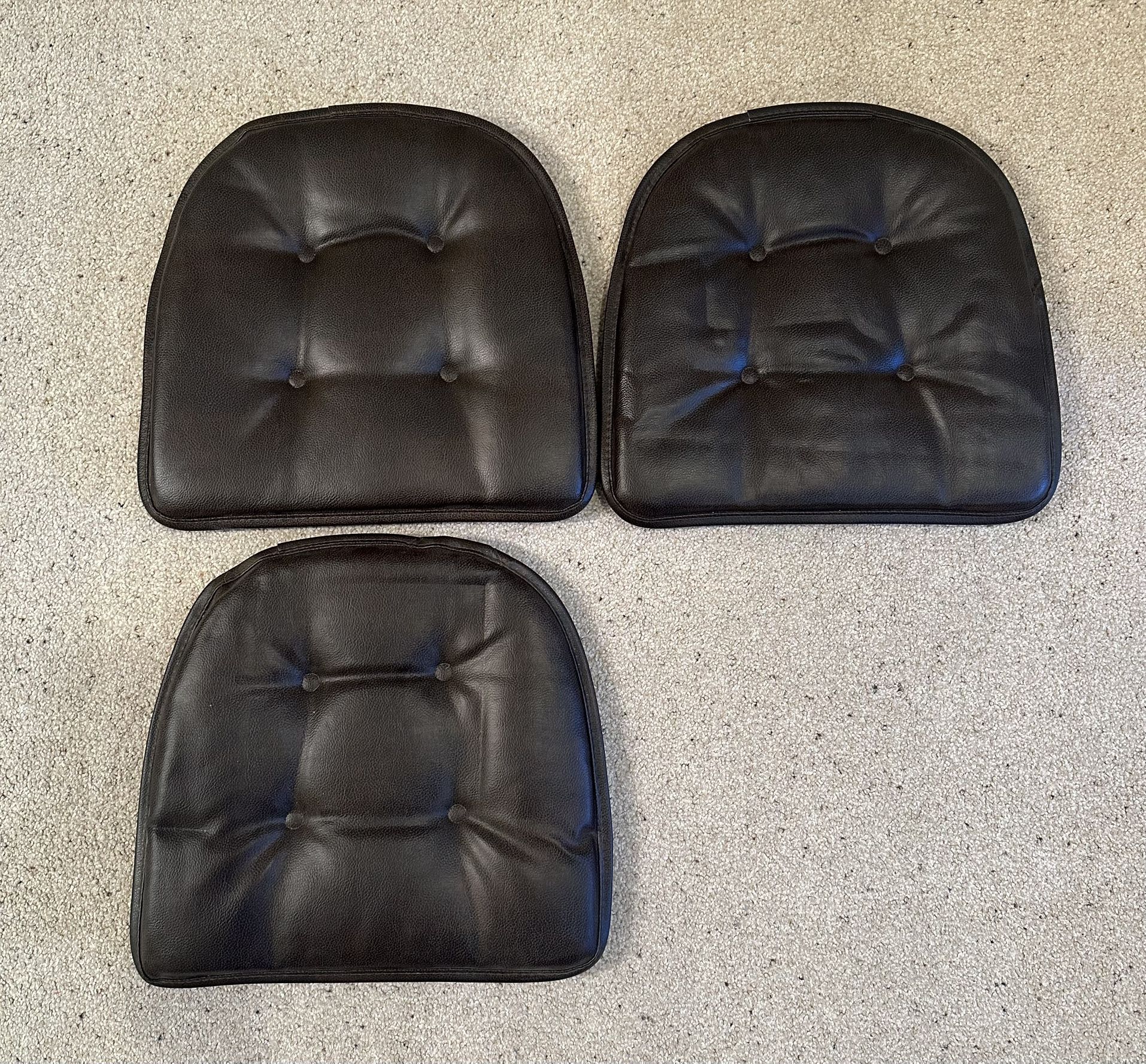 3 New Gripper Non Slip 15” By 16” Faux Leather Dark Brown Chair Cushions Cushion
