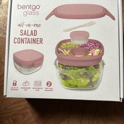 bentgo All-in-One Salad Container 5-Compartment Rose 61 oz. (BGLASSAL-R)