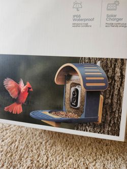 Smart Bird Feeder with Camera, 2.5K UHD Solar Powered WiFi Bird Watching Camera, AI Bird Species Identification, Instant Alerts