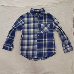 Next Direct Blue And White Plaid Button-down Shirt. Toddler Boys Size 3 Years.