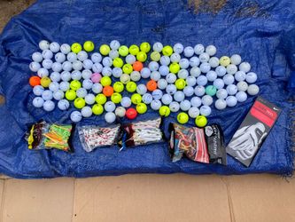 Assorted Golf Balls & Golf Tees