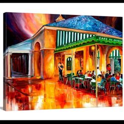 Cafe du Monde Solid-Faced Canvas Print