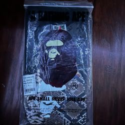 Brown Snakeskin Bape Logo Shirt 