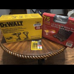 Dewalt Drill Set And Socket Set 