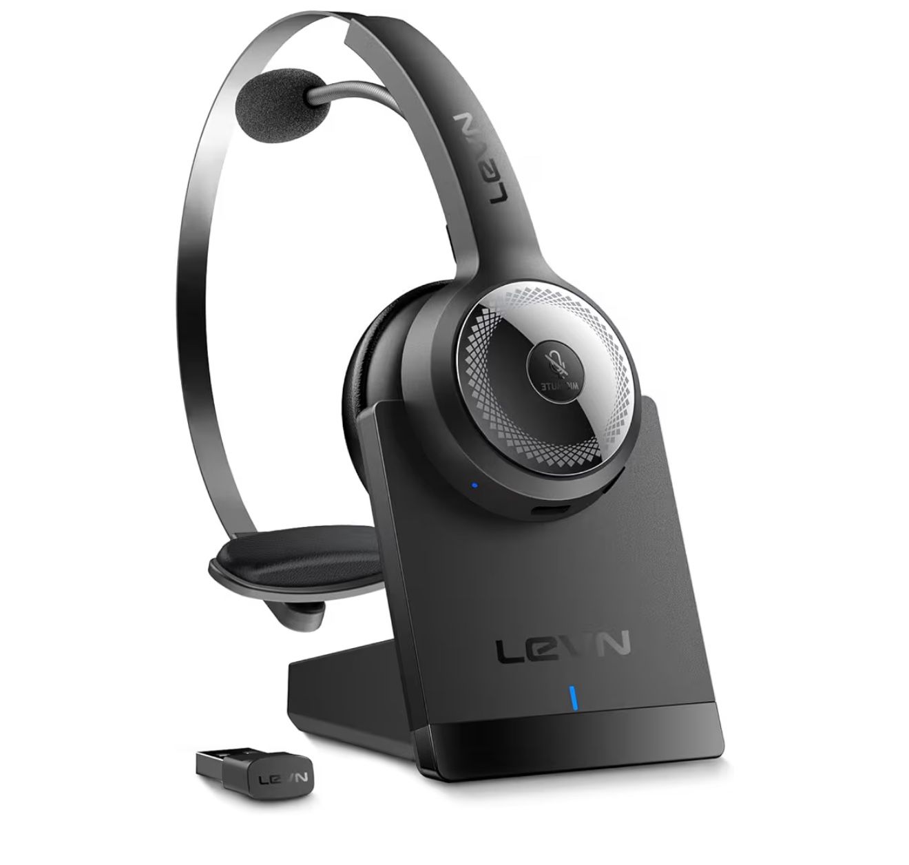 LEVN Wireless Headset with Mic – Black (NEW)