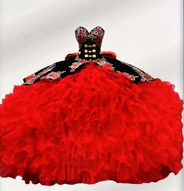 Quinceanera Black, Red &Gold
