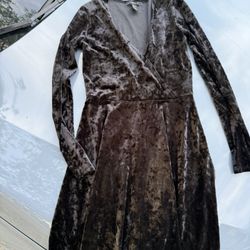 Black Satan Long Sleeve Dress