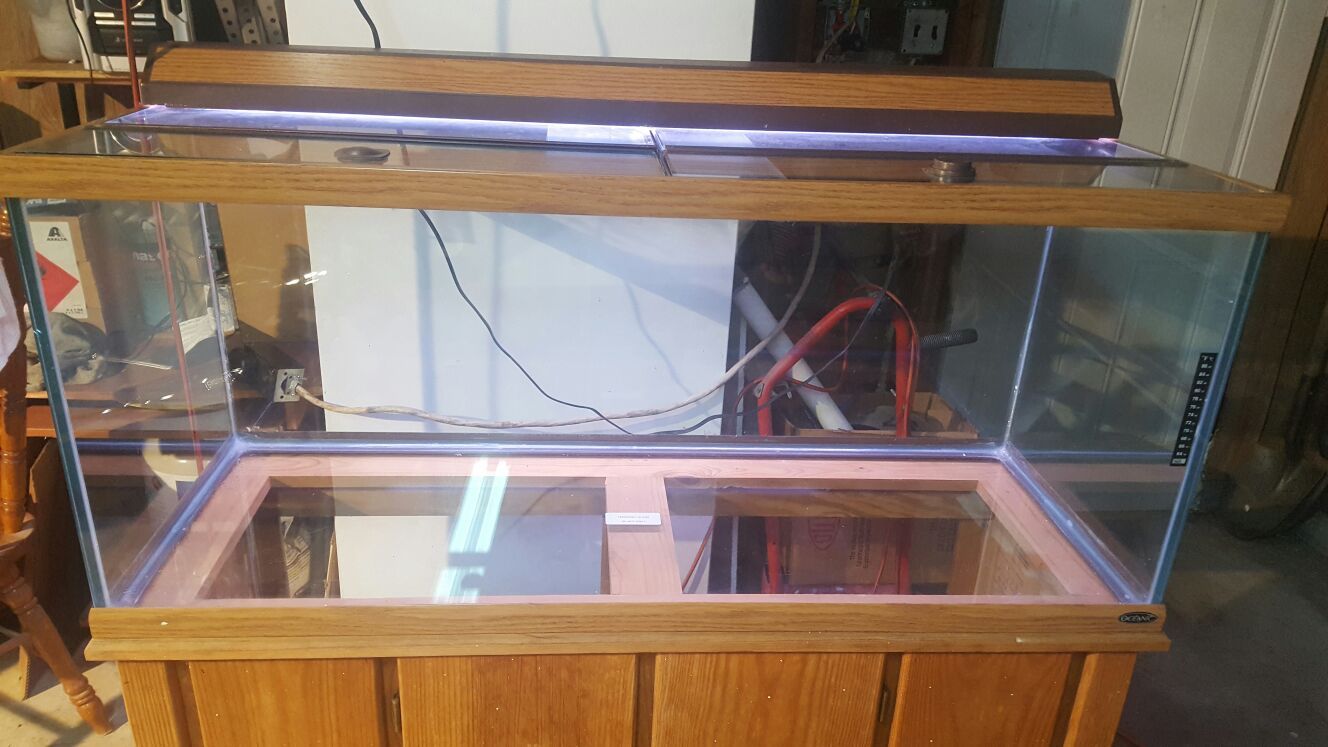 Fish tank 75 gallon Oceanic light hood wood stand $300