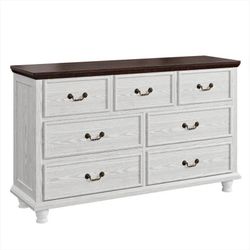 Dresser For Bedroom With 7 Drawers, 54" Wide Modern Chest Of Drawers With Hidden Jewellery Drawer, S