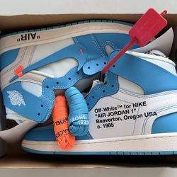 US men size 9.5 AQ0818 148 Air Jordan 1 Retro High Off-White UNC