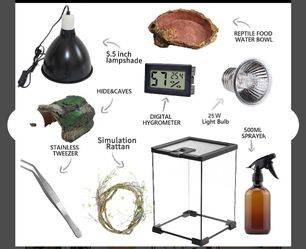 SARUFO Terrarium 8 * 8 * 12 for Small Reptiles