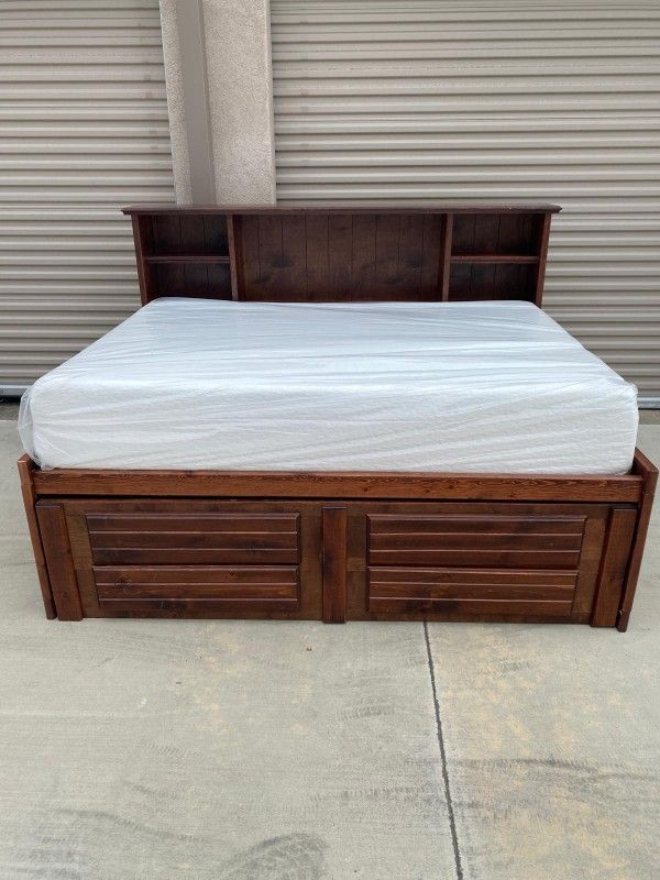 Captain Full Size Bed Frame And Mattress 