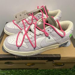 OFF WHITE NIKE DUNK LOW LOT 32 GRAY WHITE BLUE RED PINK NEW SNEAKERS SHOES SIZE 6 6.5 7.5 7 8 A5