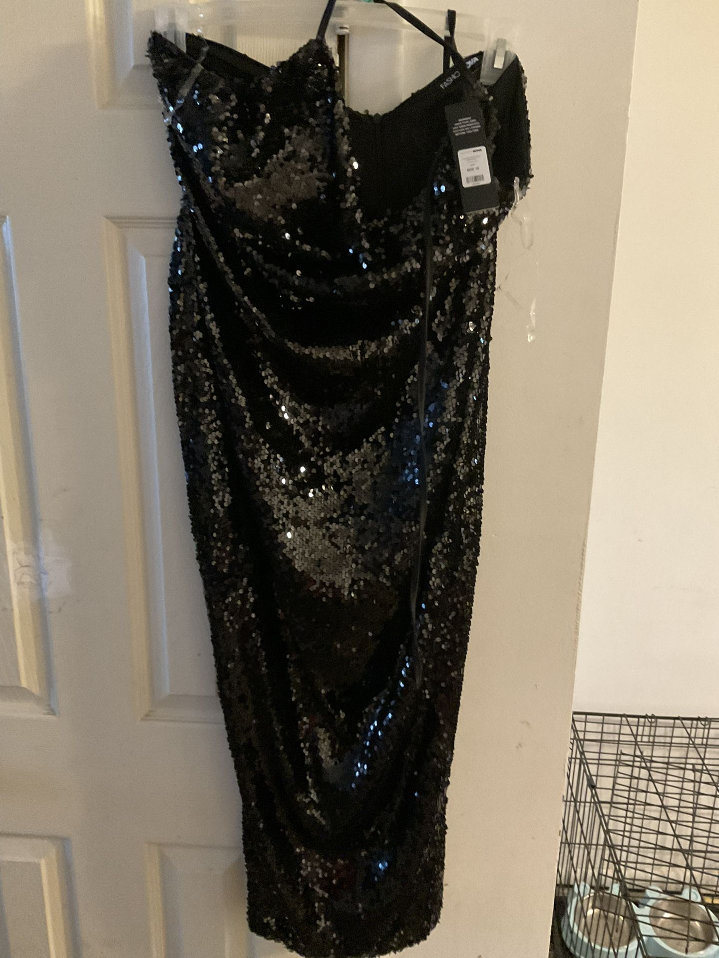 Long Black Sequin Dress