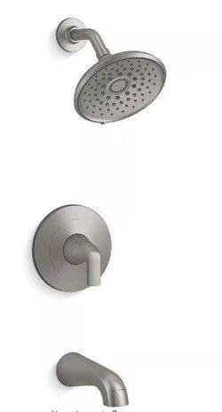 KOHLER Cursiva Single-Handle 3-Spray Tub and Shower Faucet in Vibrant Brushed Nickel (Valve Included)