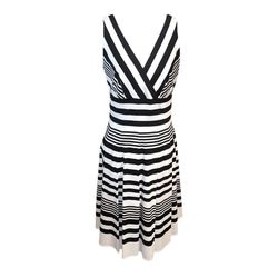 Black And White Short Sleeve Dress With Black Cover It