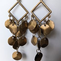 3.5" Long Antique Bronze Chandelier Earrings