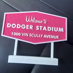 Pink Replica Dodger Welcome Sign