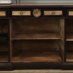 Wooden Book Nook, Stand For Tv, Etc.. Just Over 3 Feet Tall by 68 1/2 inches wide