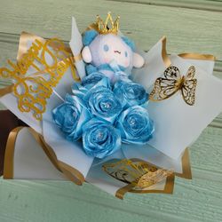 Forever Rose And Plushie Bouquet.  Great For Mothers Day Gift Or Birthday Gift 