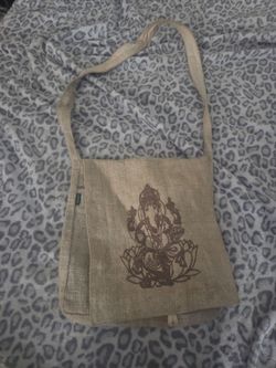 Hemp Ganesha Crossbody Messenger Bag