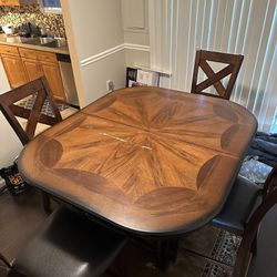 Counter Height Brown Wood Table 